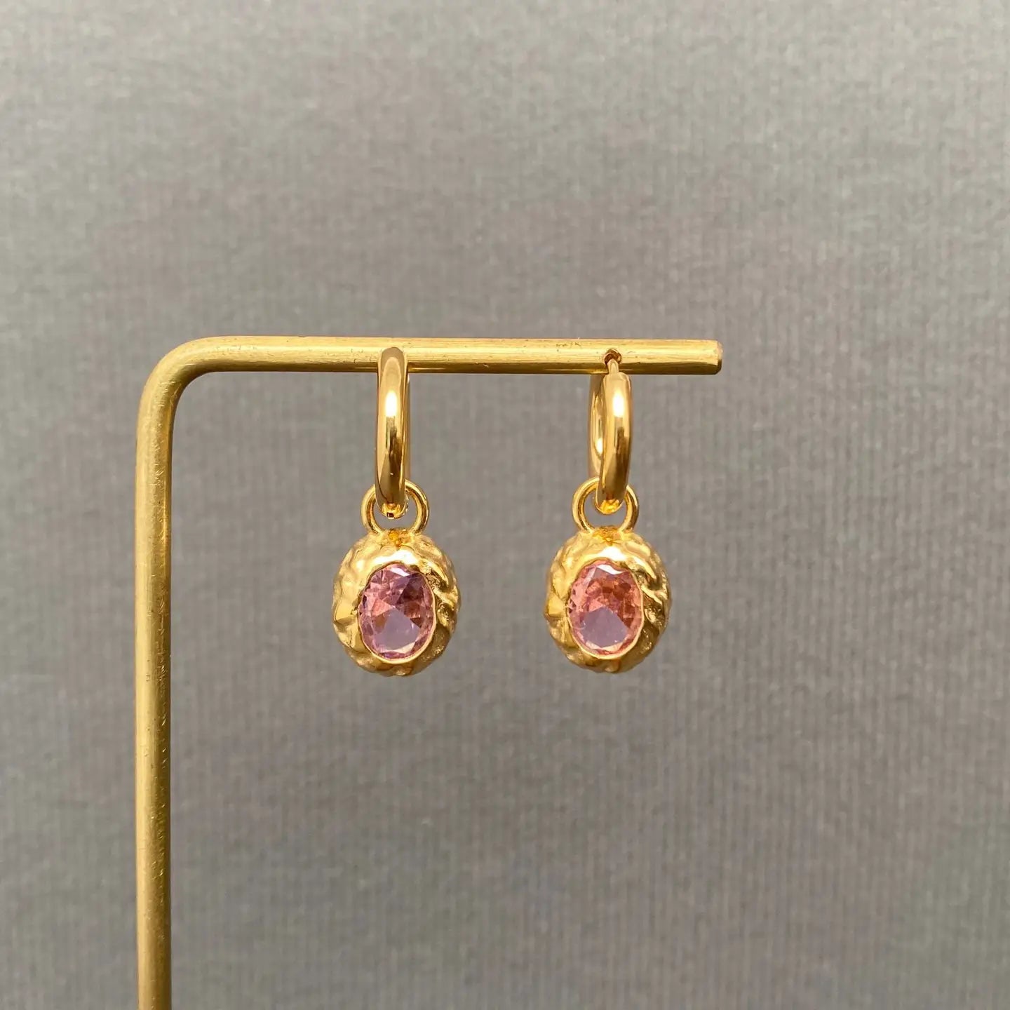 Zircon Drop Huggie Earrings