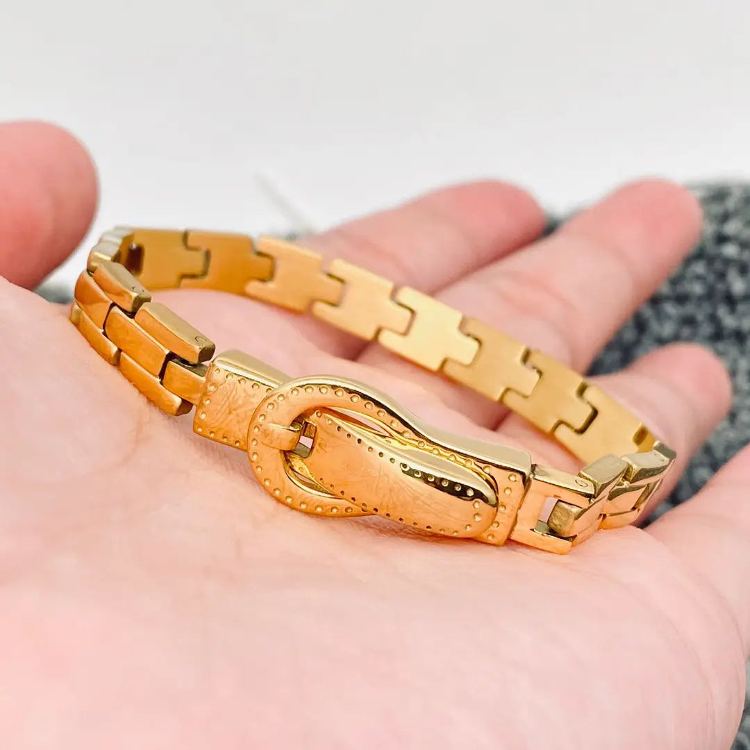 Bold Gold Chain Cuff Bracelet