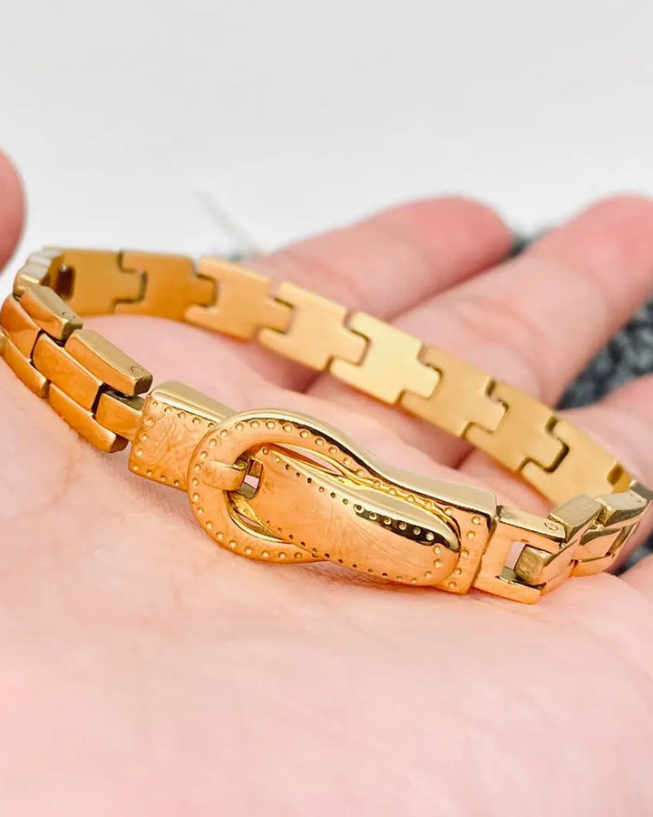 Bold Gold Chain Cuff Bracelet