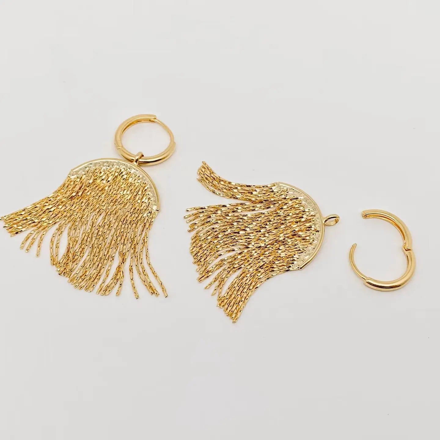 Gold Tassel Fringe Huggies