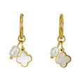 18K Gold Clover Earrings