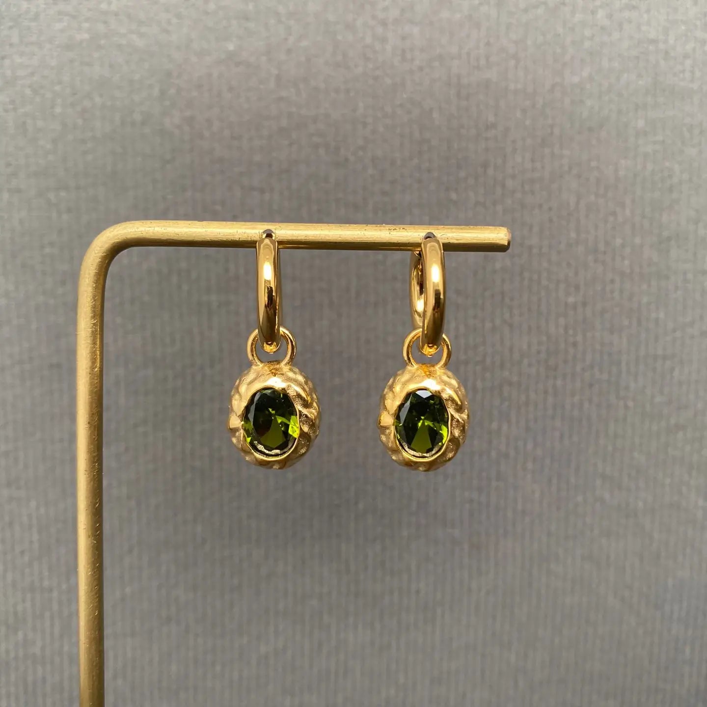 Zircon Drop Huggie Earrings