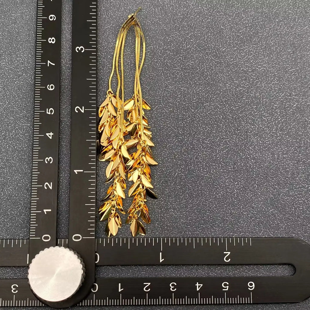 Cascading Leaf Fringe Earrings