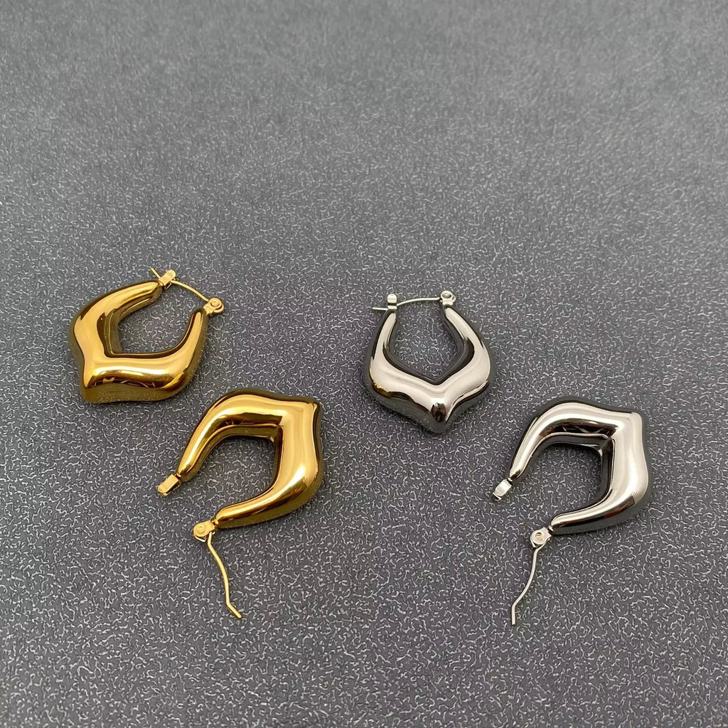 Sculptural Geometric Hoops