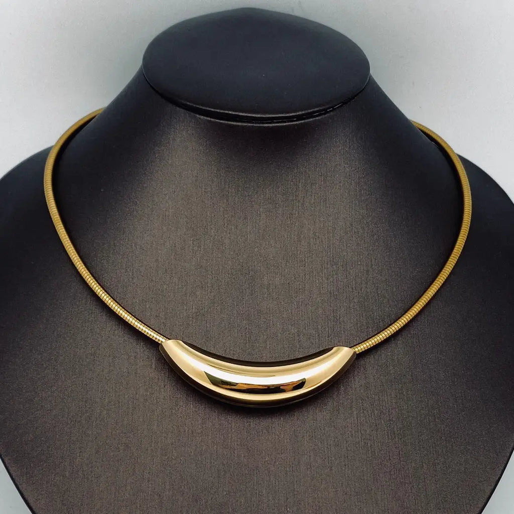 Sculptural Gold Choker Necklace