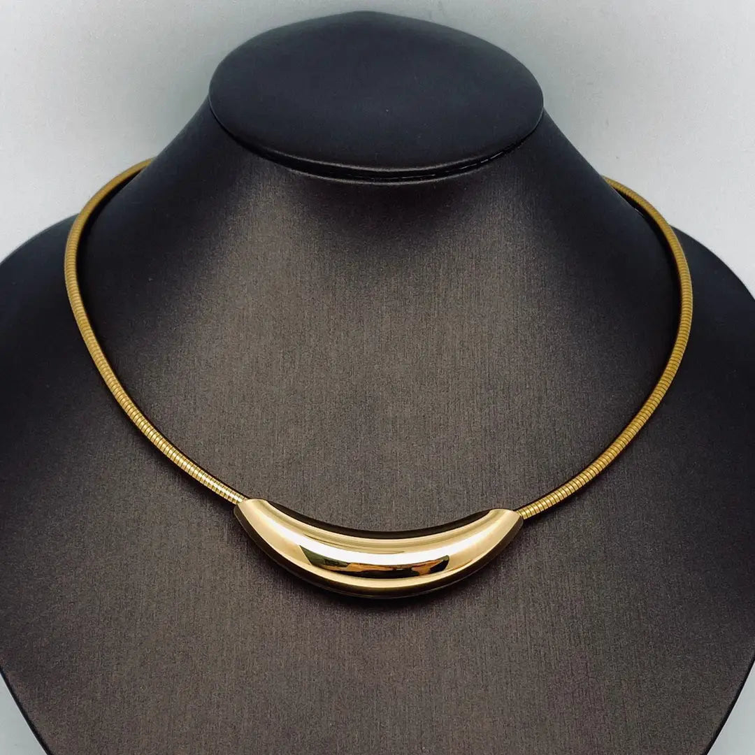 Sculptural Gold Choker Necklace