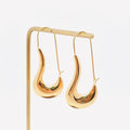 Textured Gold Crescent Hoops