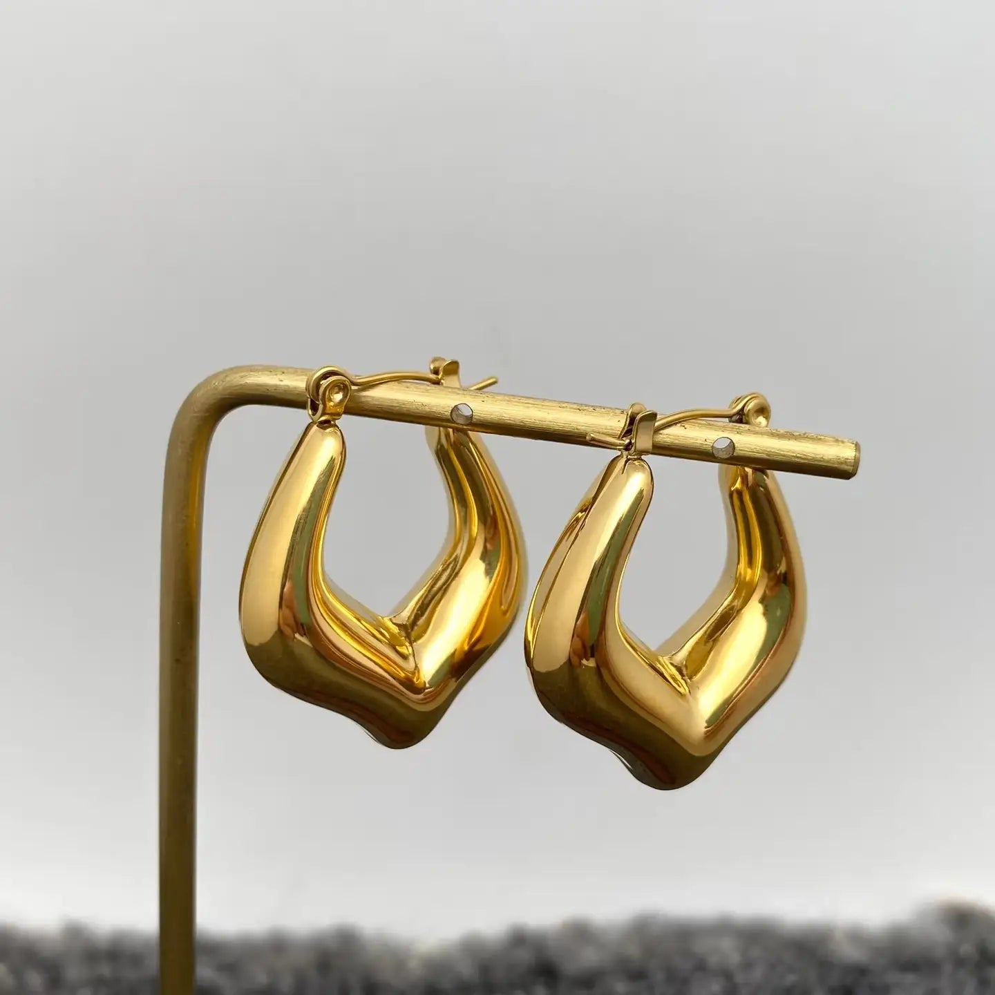 Sculptural Geometric Hoops