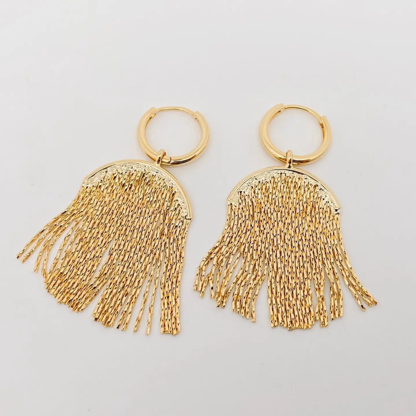 Gold Tassel Fringe Huggies