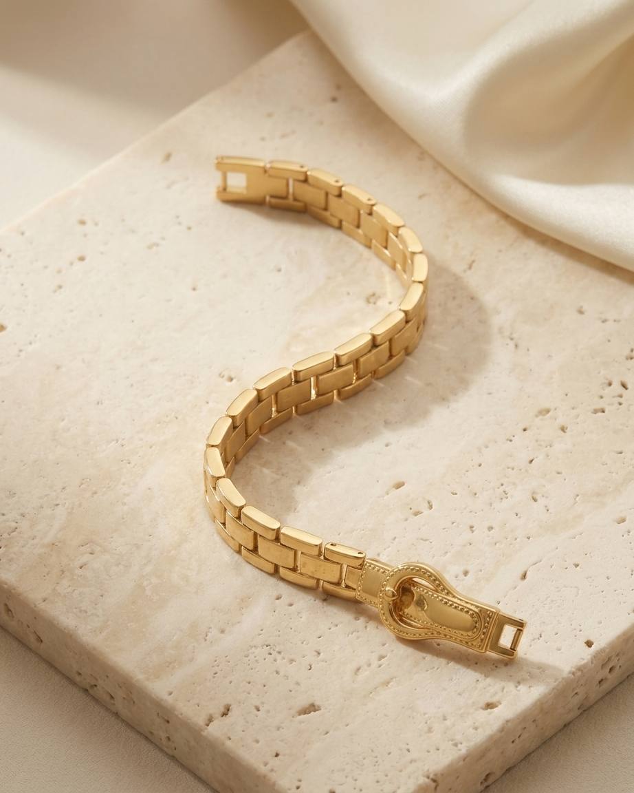 Bold Gold Chain Cuff Bracelet