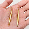 Minimalist Gold Needle Drop Earrings