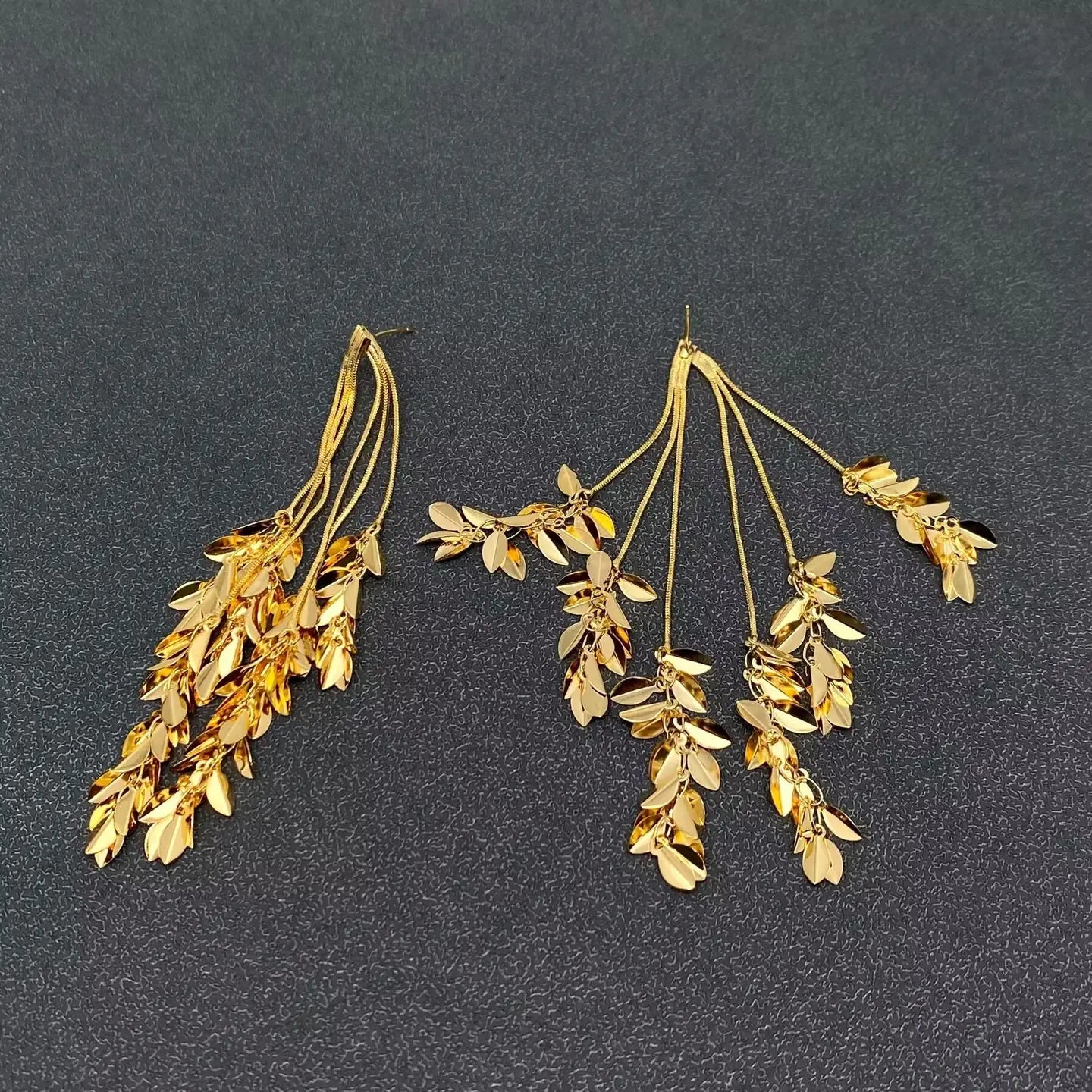 Cascading Leaf Fringe Earrings