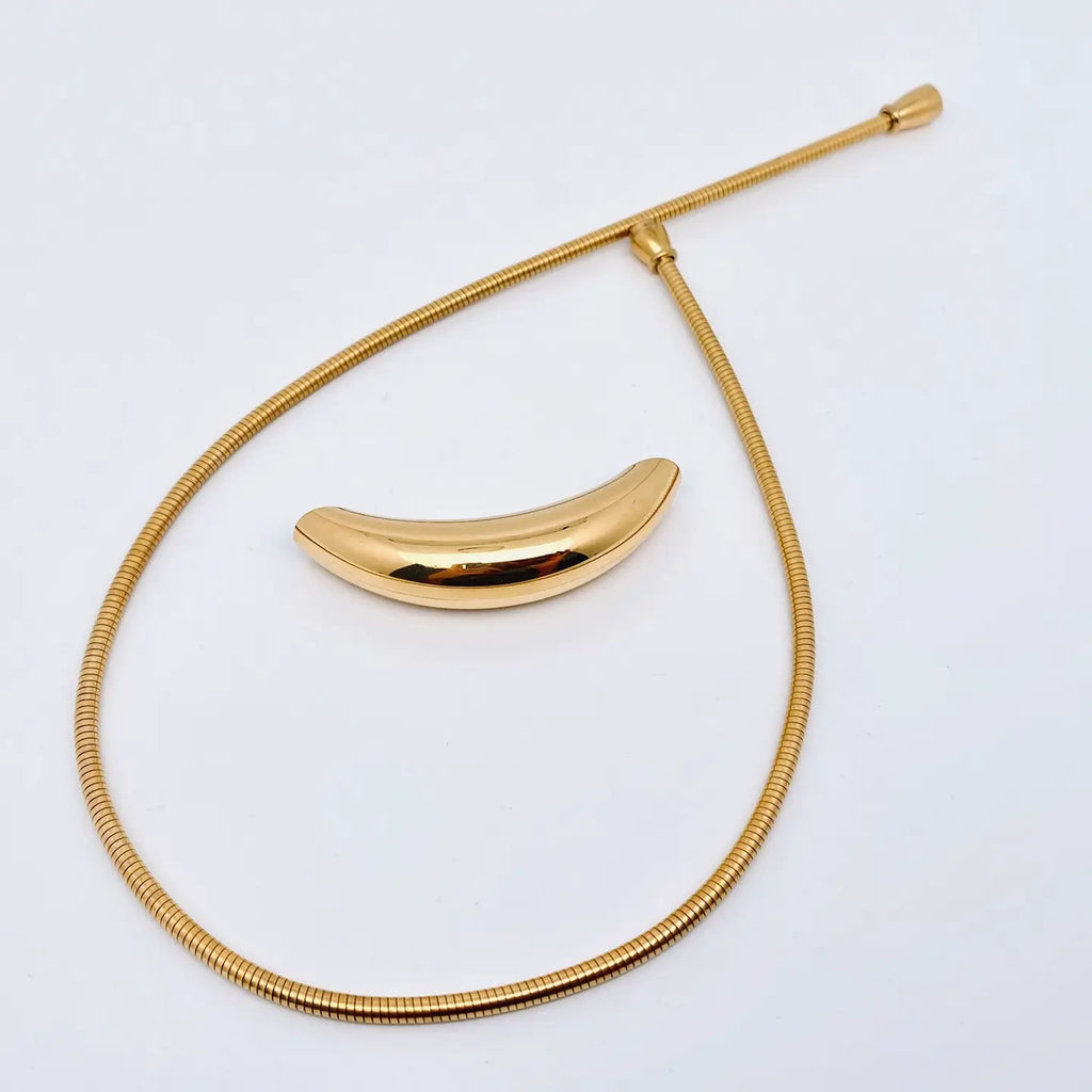 Sculptural Gold Choker Necklace