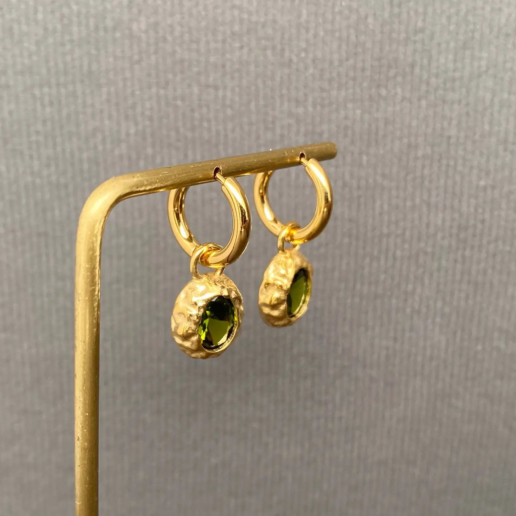 Zircon Drop Huggie Earrings