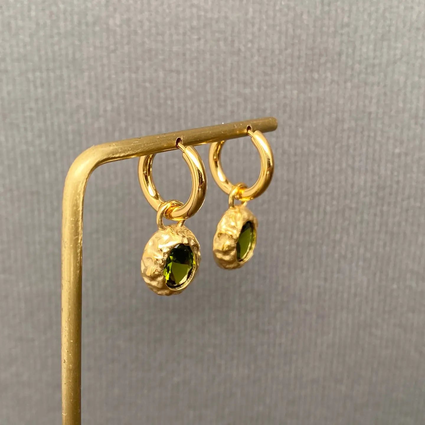 Zircon Drop Huggie Earrings