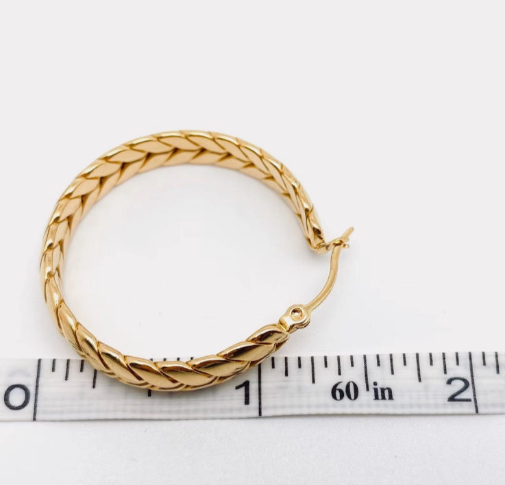 Woven Wheat Hoop Earrings