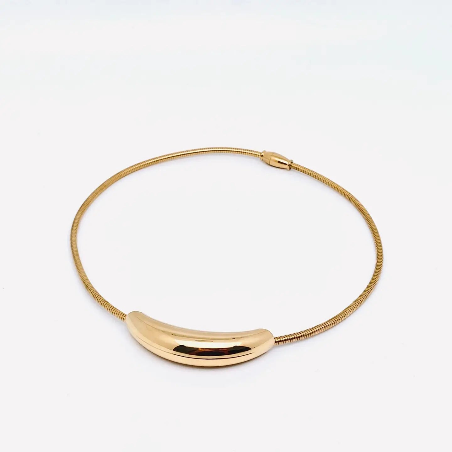 Sculptural Gold Choker Necklace