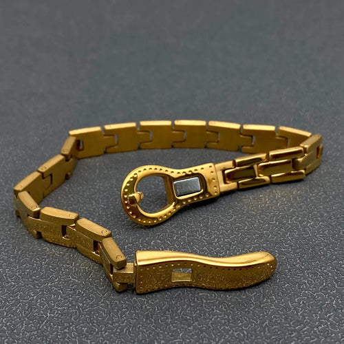 Bold Gold Chain Cuff Bracelet