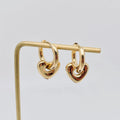 Gold Heart Huggie Earrings
