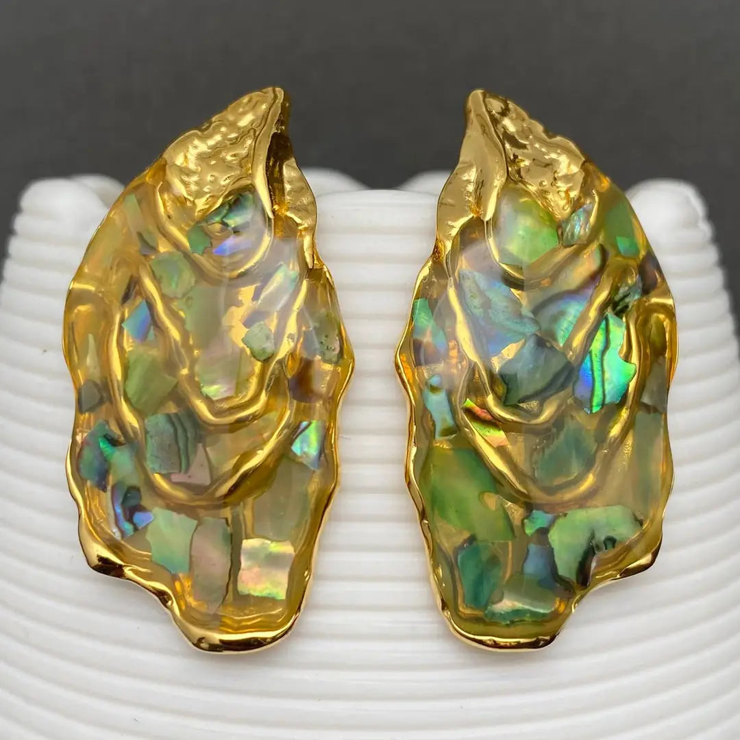 Abalone Shell Statement Drop Earrings