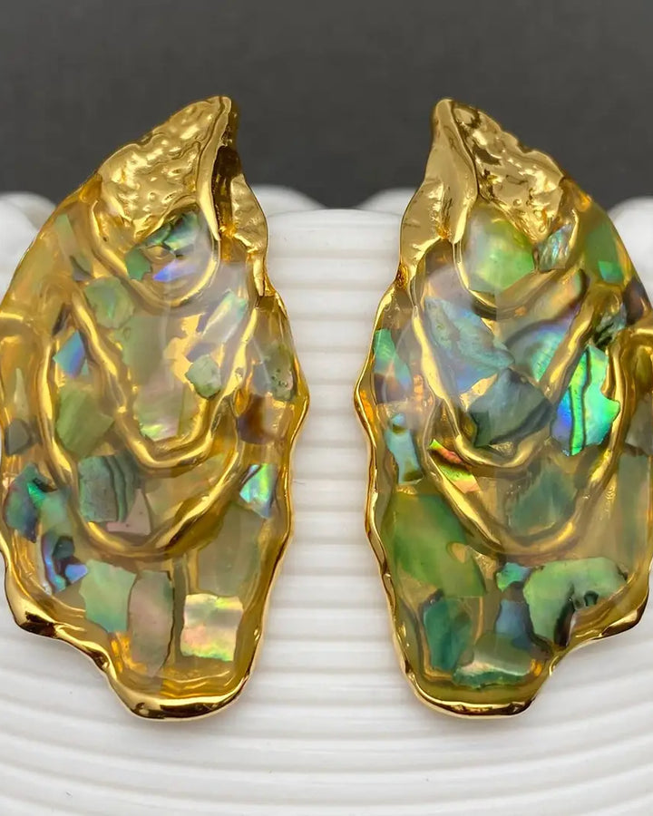 Abalone Shell Statement Drop Earrings