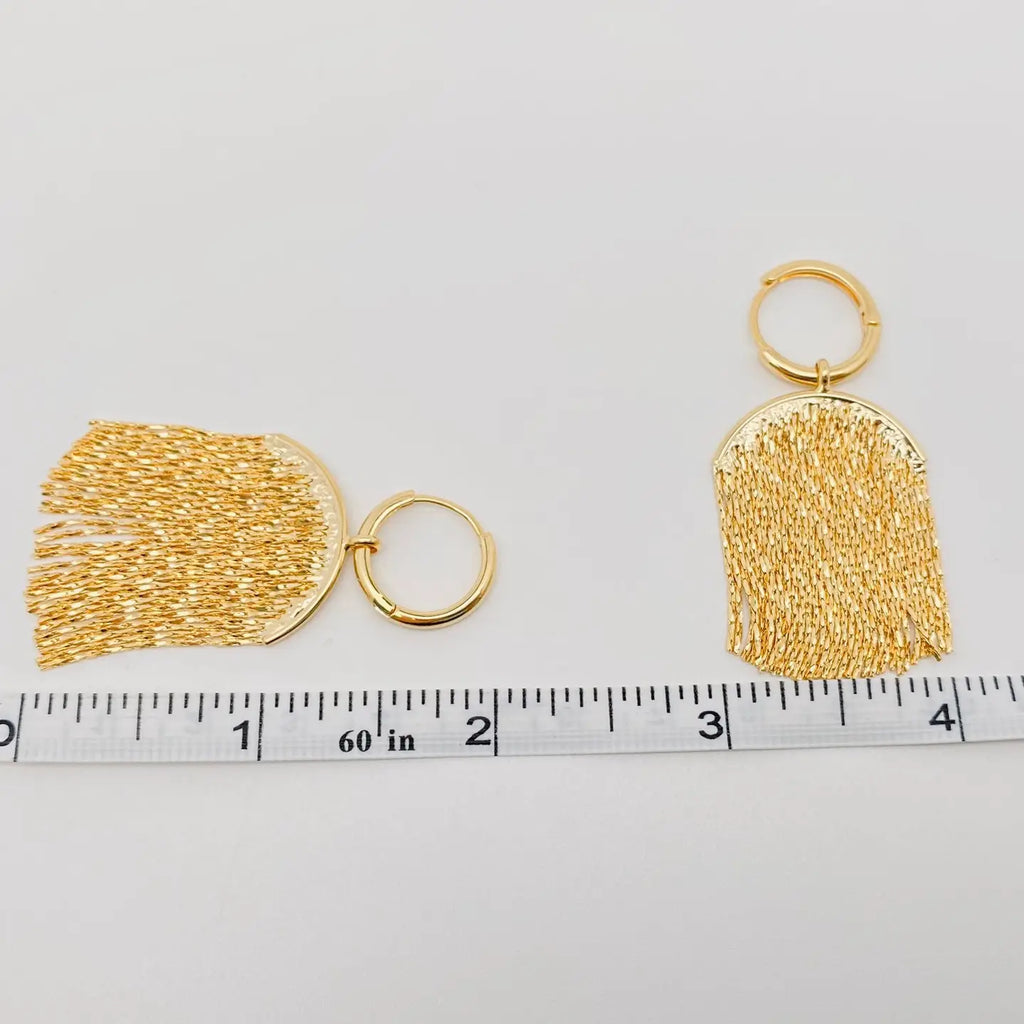 Gold Tassel Fringe Huggies