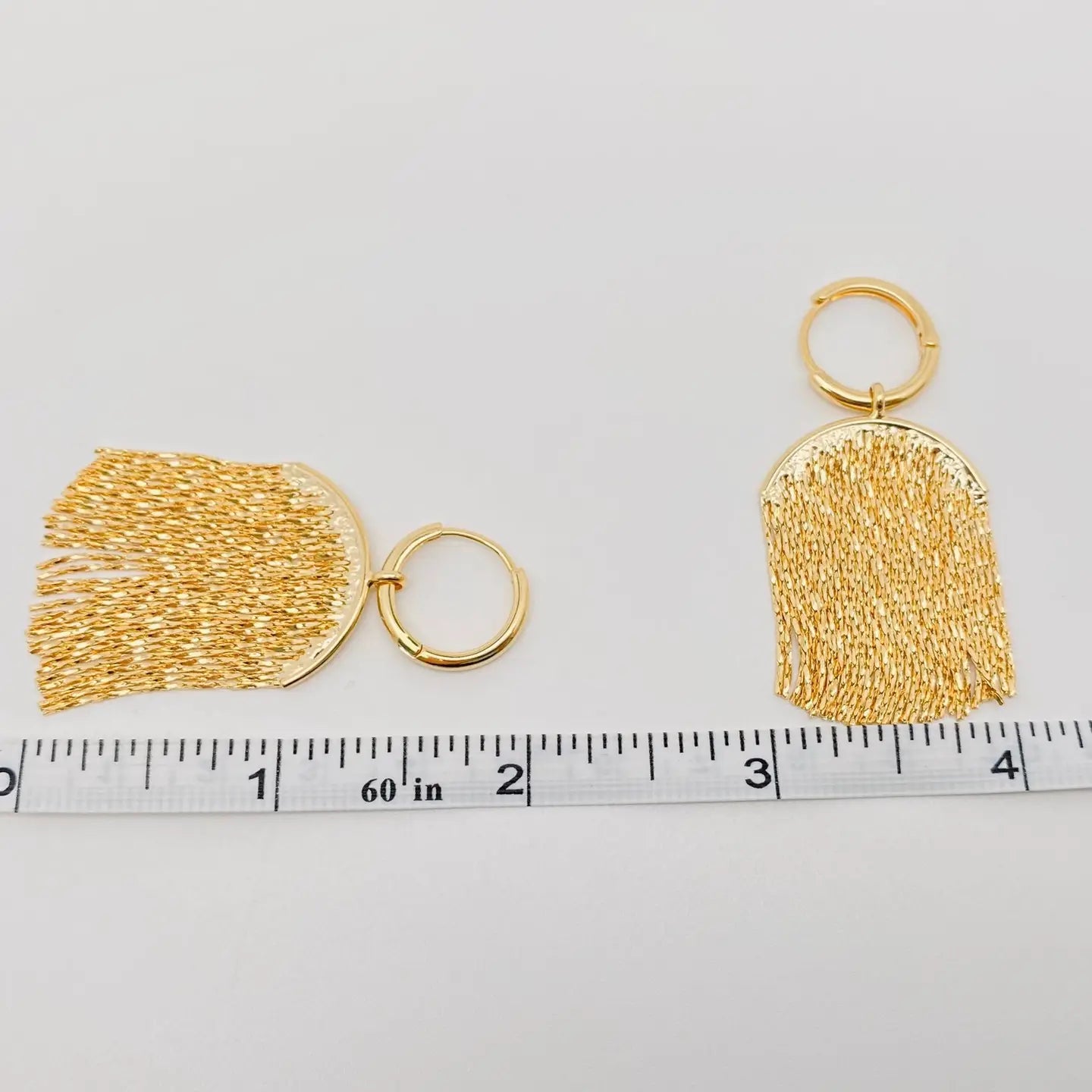 Gold Tassel Fringe Huggies