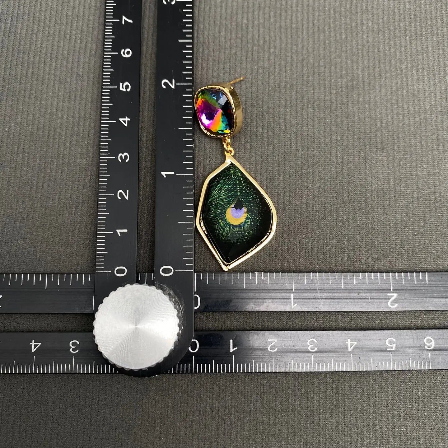 Peacock Feather Dangle Earrings