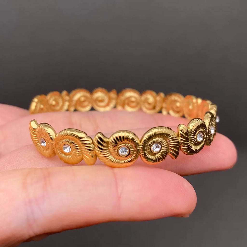 Zircon Conch Sculptural Cuff