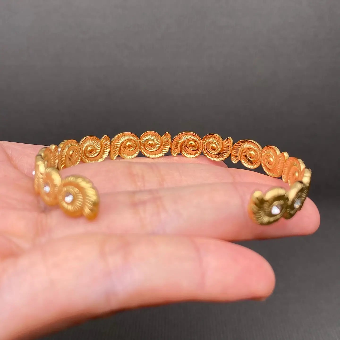 Zircon Conch Sculptural Cuff