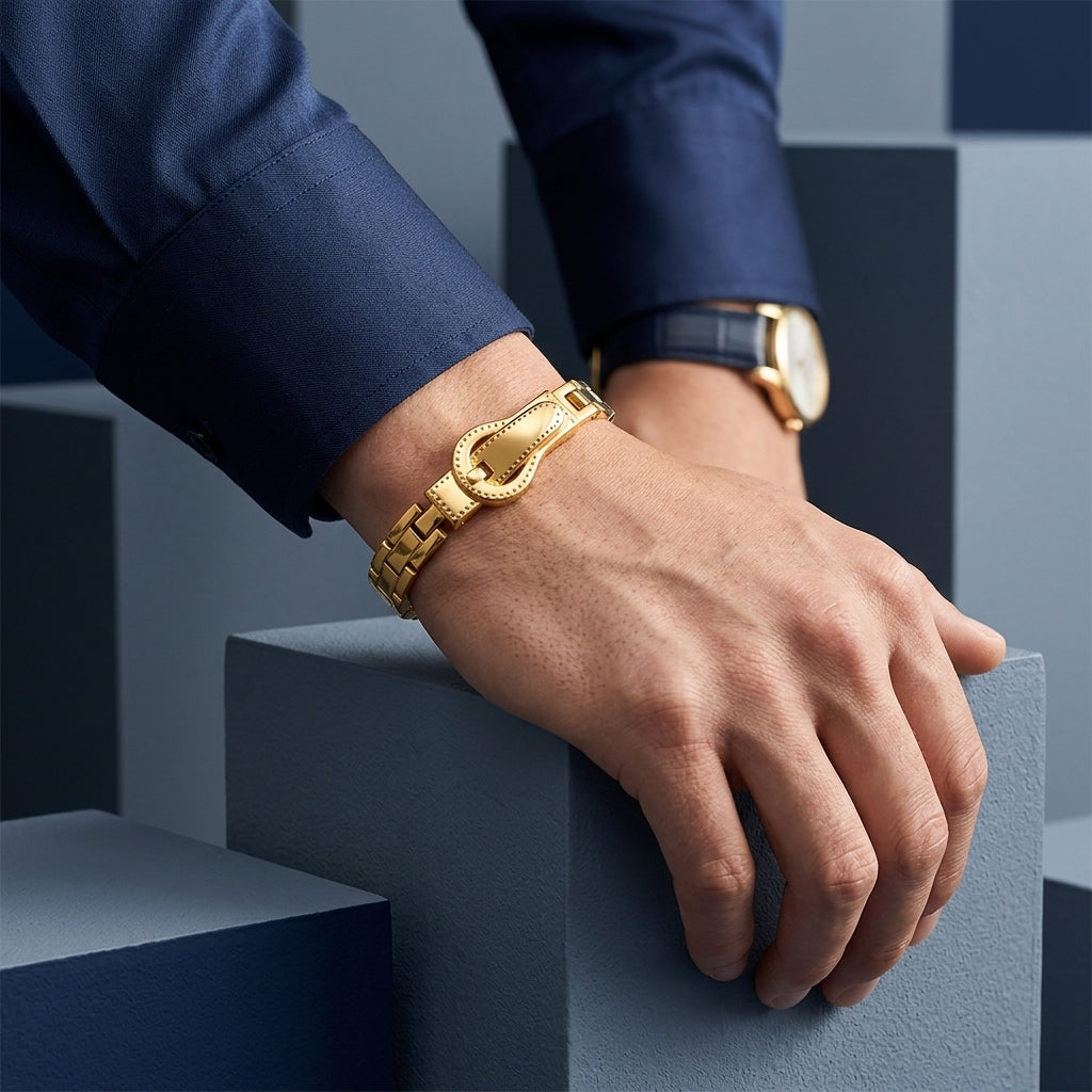 Bold Gold Chain Cuff Bracelet