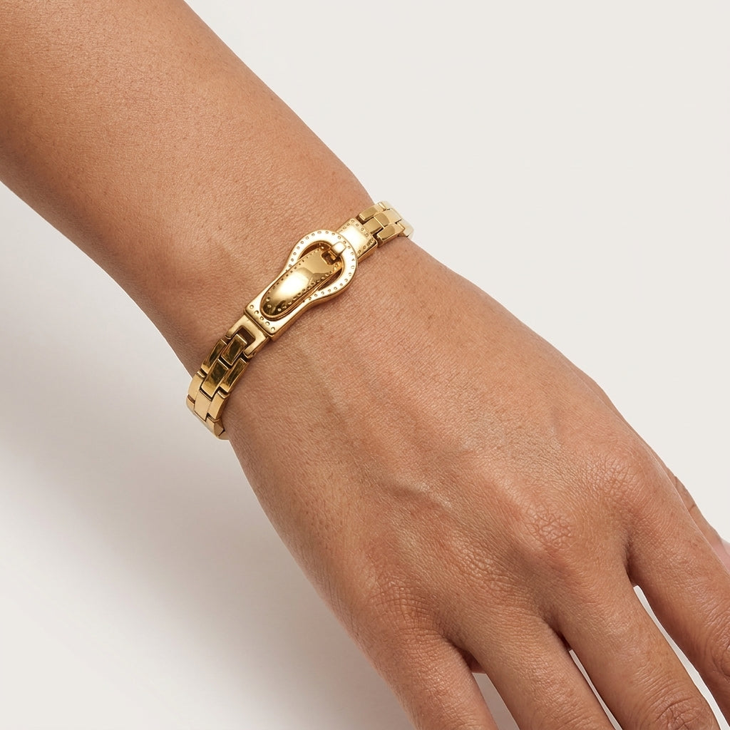 Bold Gold Chain Cuff Bracelet