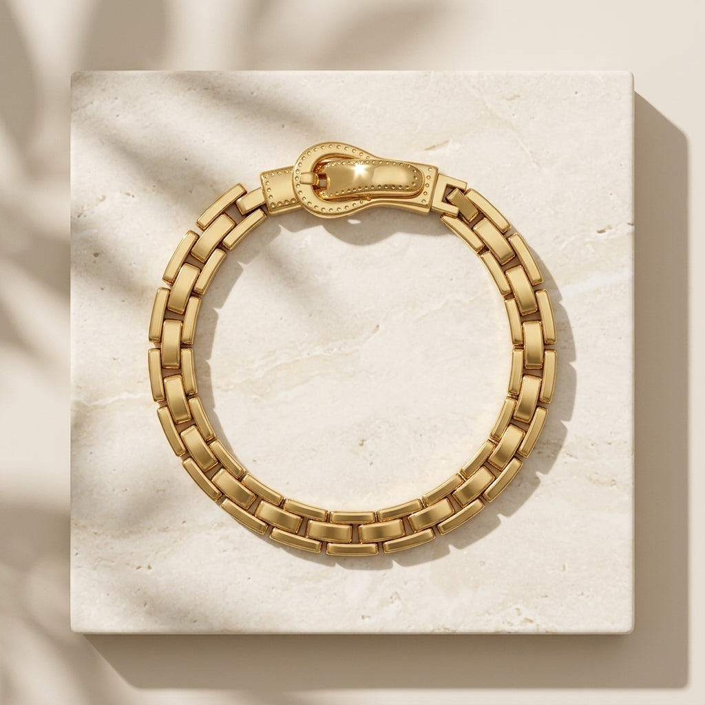 Bold Gold Chain Cuff Bracelet